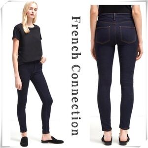 FRENCH Connection High Rise Skinny Legs Jeans in Ken Indigo Blue RN53372 New